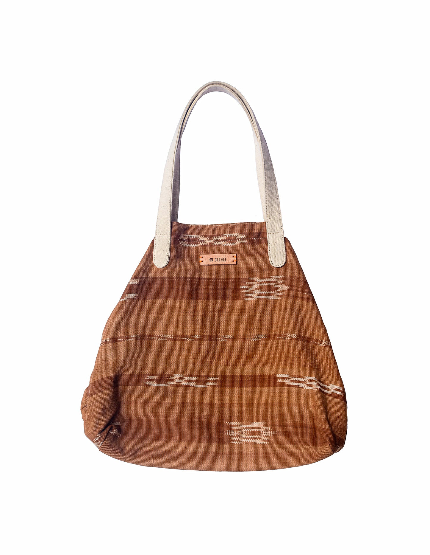 Ikat Triangle Tote Natural Colorway